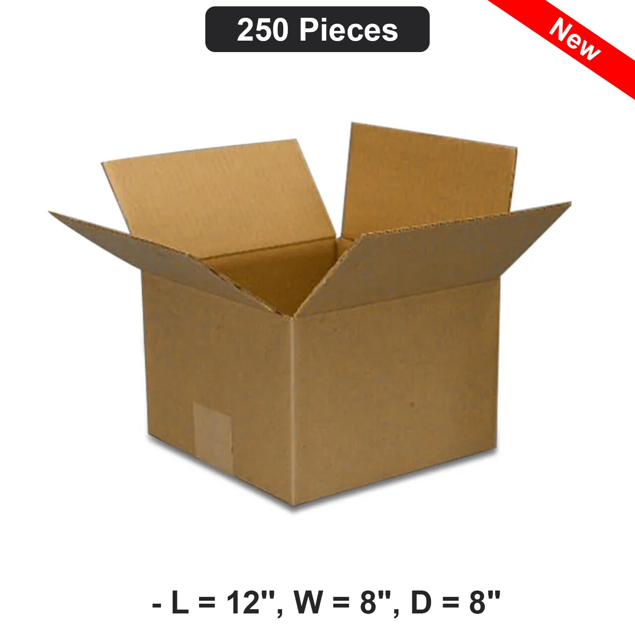 Spacious 12x8x8 Inch Packaging Box Durable Corrugated Shipping & Storage